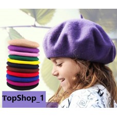 Classic 100% Wool Soft Warm French Fluffy Beanie Beret Hat Cap for Girls Kids  eb-76391198